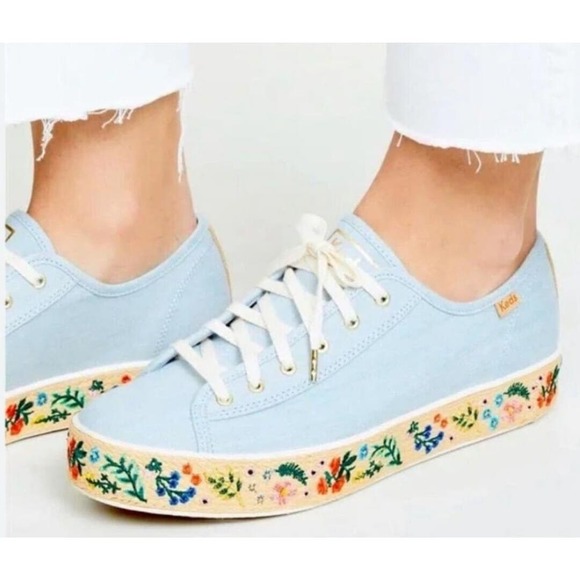 Keds Shoes - Keds X Rifle Paper Co. Rosalie Embroidered Triple Kick Sneakers